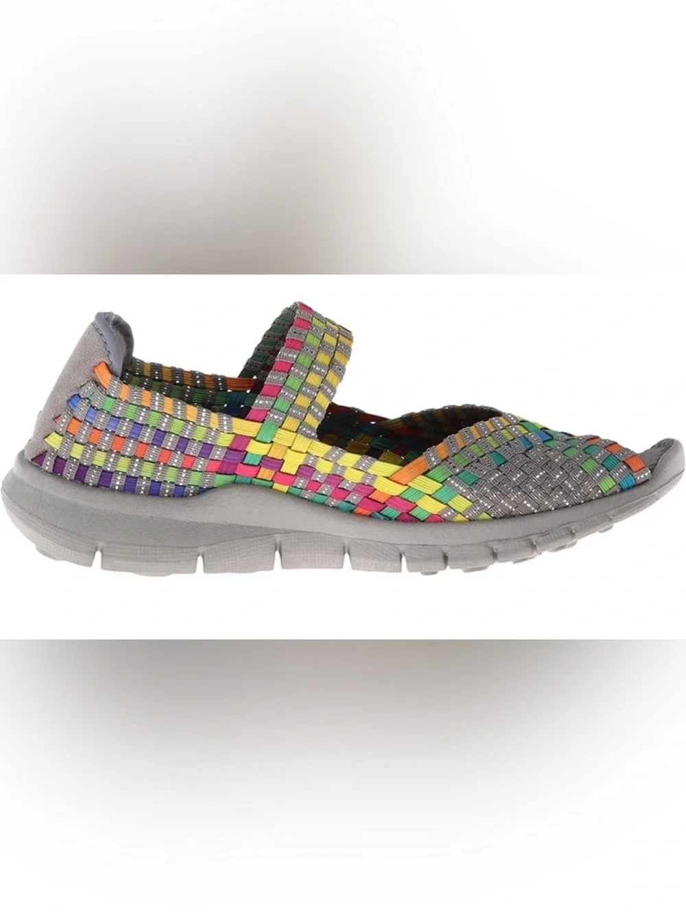Bernie Mev Multicolor Hand Woven Peep-Toe Elastic Wedge Sport Sandal Size 39(8)